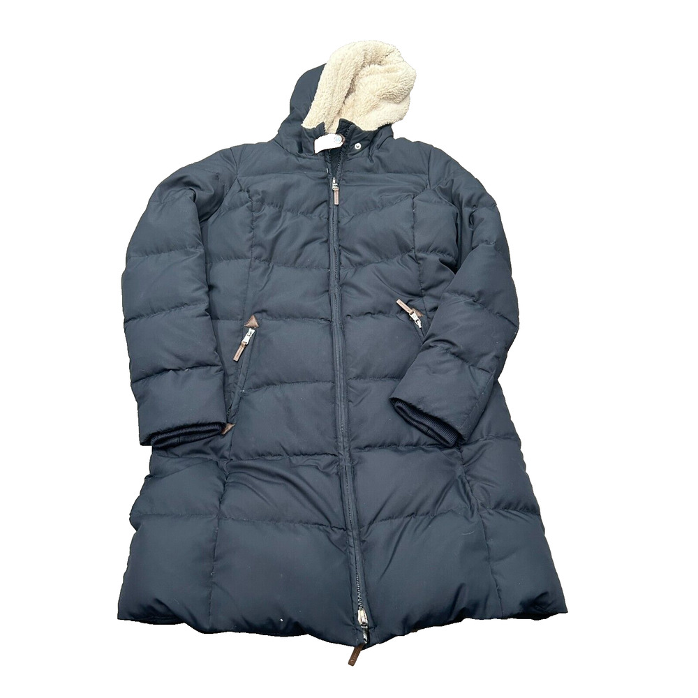 Lauren Ralph Lauren Womens Navy Blue Sherpa Zip Hood Quilted Down Parka Jacket S